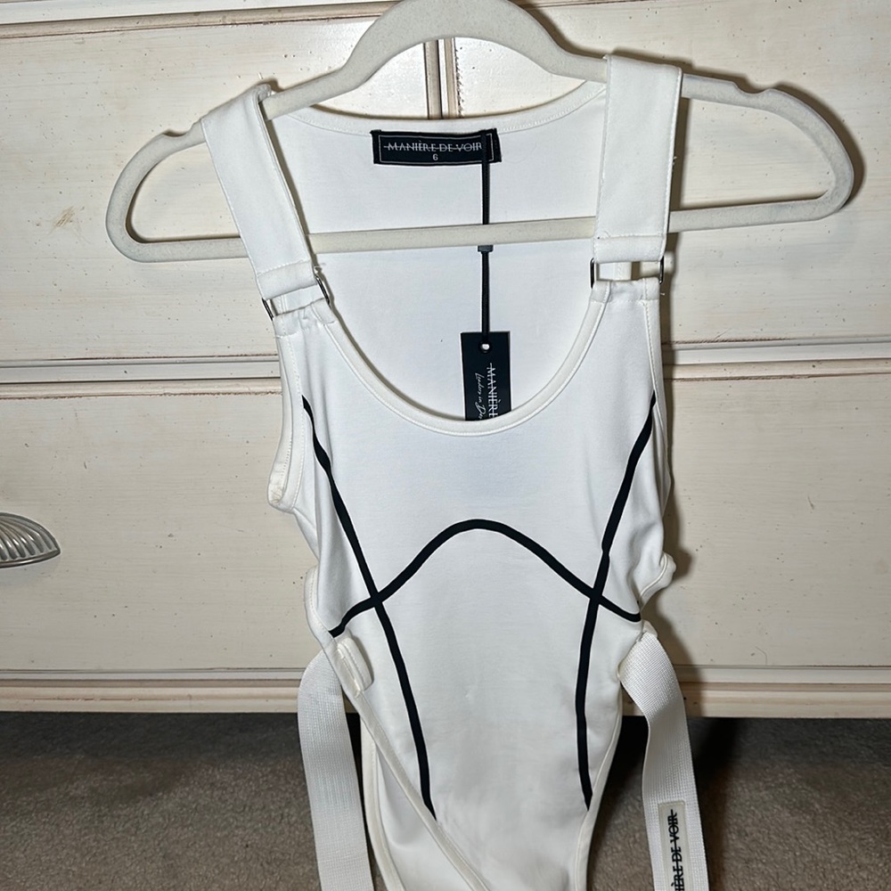 Women's High Leg Reflective Bodysuit - WHITE - US 4 - Manière de Voir